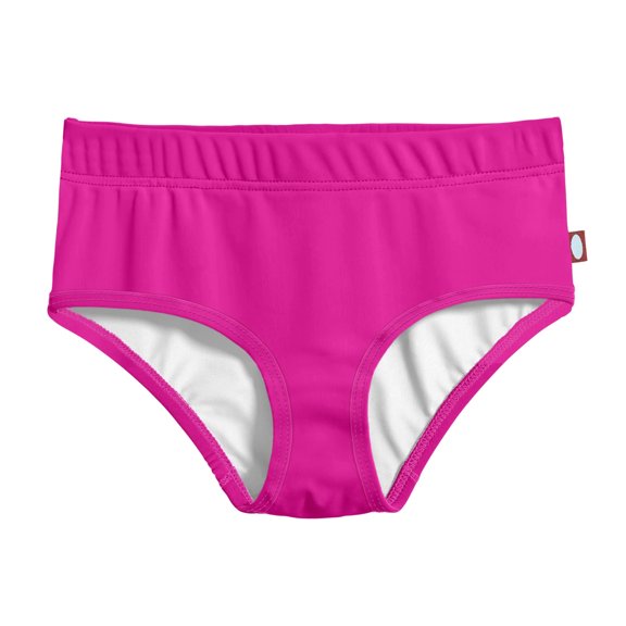 Girls UPF 50 Lined High-Waisted Swim Briefs | Hot Pink