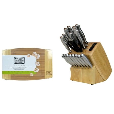 Block Set Chicago Cutlery - Chicago Cutlery Insignia Steel 19-Piece Wood Block Knife Set with Cutting Board