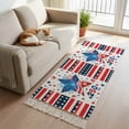 thumbnail image 2 of Area Rug with Tassels 2' x 5', USA 250 Years Independence Day Flag Star Kitchen Runner Rug for Hallway Bedroom Throw Rugs, Red Fireworks Soft Door Mat for Bathroom Entrance Living Room, 2 of 9