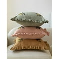thumbnail image 6 of Fennco Styles Loquat Embroidered Double Layer Ruffle Throw Pillow Cover 18" W x 18" L - Clay Cotton Cushion Case for Home, Couch, Living Room, Bedroom, Office and Holiday Décor, 6 of 6