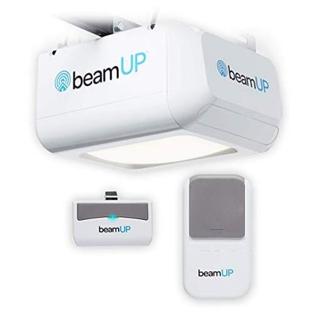 beamUP Workhorse - BU100 - Garage Door Opener, Heavy-Duty Chain Drive, Wall Mount and Remote Garage Opener Included - White