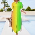 thumbnail image 3 of 2024 Gradient Casual Dress Pride Month Street Style Dresses Long Sleeve Trendy Womens V Neck Graphic Big Size Chiffon Dress, 3 of 7