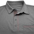 thumbnail image 5 of WREESH Men's Casual Henley Short Sleeve Top with Turn-Down Collar and Button Detail, Men's Solid Color Pocket Button Short Sleeve Pullover T-Shirt Gray, 5 of 5