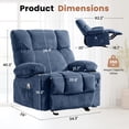 thumbnail image 2 of JMYMRY Rocker Recliner Chair with Vibration Massage and Heating, Cup Holders and Side Pockets, Adjustable Lounge Chair for Living Room, Blue, 2 of 8