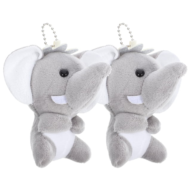 BRIGHTFUFU LLavero de muñeco de peluche, colgantes, adorno de muñeco de elefante, bolsa, adorno colgante, 2 uds.