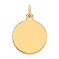 thumbnail image 1 of Quality Gold XM605-35 14K Yellow Gold Plain 0.035 Gauge Circular Engravable Disc Charm, 1 of 1