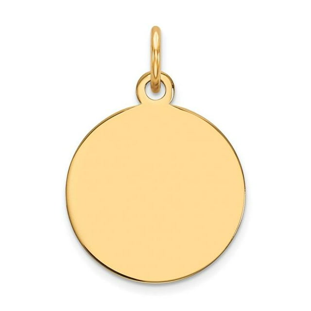 Quality Gold XM605-35 14K Yellow Gold Plain 0.035 Gauge Circular Engravable Disc Charm