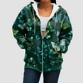 thumbnail image 6 of Xudanell Fall Sweatshirts for Women Cute Butterfly Floral Print Hoodies Vintage Clothes Zipper Fall Jackets Breathable Pocket Tops, 6 of 7