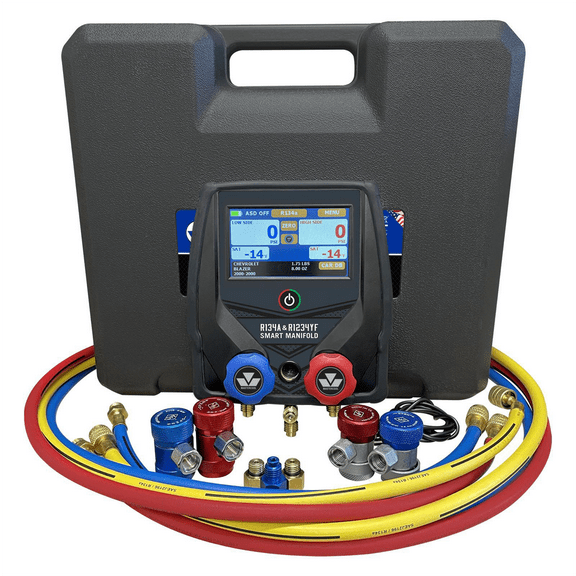 Mastercool Auto Manf Gauge set w/Coupler & conv Kit