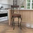 thumbnail image 2 of Hillsdale Furniture Granada Metal Padded Counter Height Swivel Stool, Dark Chestnut, 2 of 13