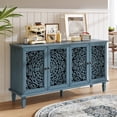 thumbnail image 5 of Aukfa 60" Antique Buffet Cabinet with Floral Carved Doors, Solid Wood Sideboard TV Stand for Kitchen Dining Living Room,Blue, 5 of 8