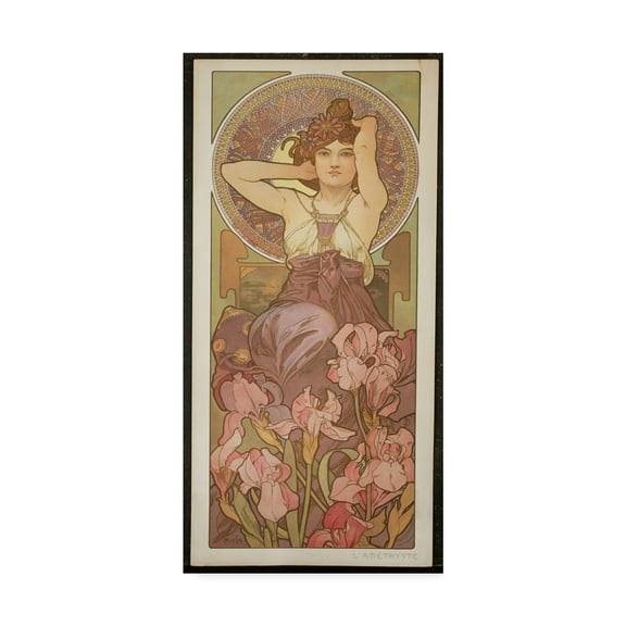 Trademark Fine Art 'The Precious Stones: Amethyst, 1900' Canvas Art by Alphonse Marie Mucha