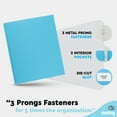 thumbnail image 2 of Emraw 2 Pocket with Three Prong Fastener File Folder, Colors May Vary (3 Pack), 2 of 5