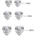 thumbnail image 3 of Savlano 3 Pair 14K Gold Plated Cubic Zirconia Heart Cut Stud Earrings Comes In 4mm, 6mm & 8mm For Women & Men, 3 of 4