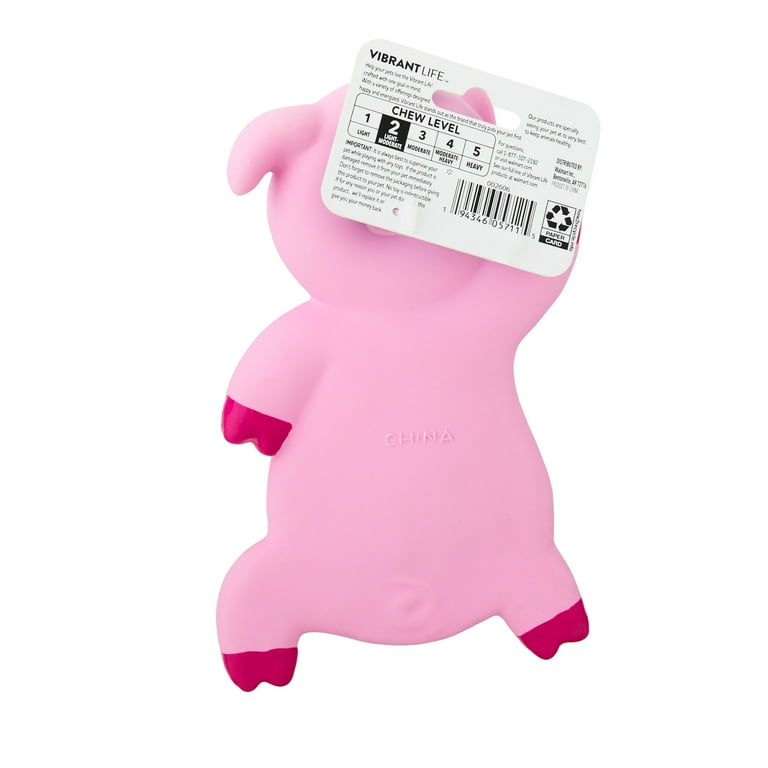 Vibrant Life Playful Buddy Latex Pig Dog Chew Toy - Walmart.com