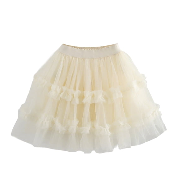 Tfken Trendy Skirts For Girls Soft Daily Wear Holiday Elastic Waist Tutu Tulle Skirts For Party Fashion Kids Comfy Clothes Size 12-24 Months