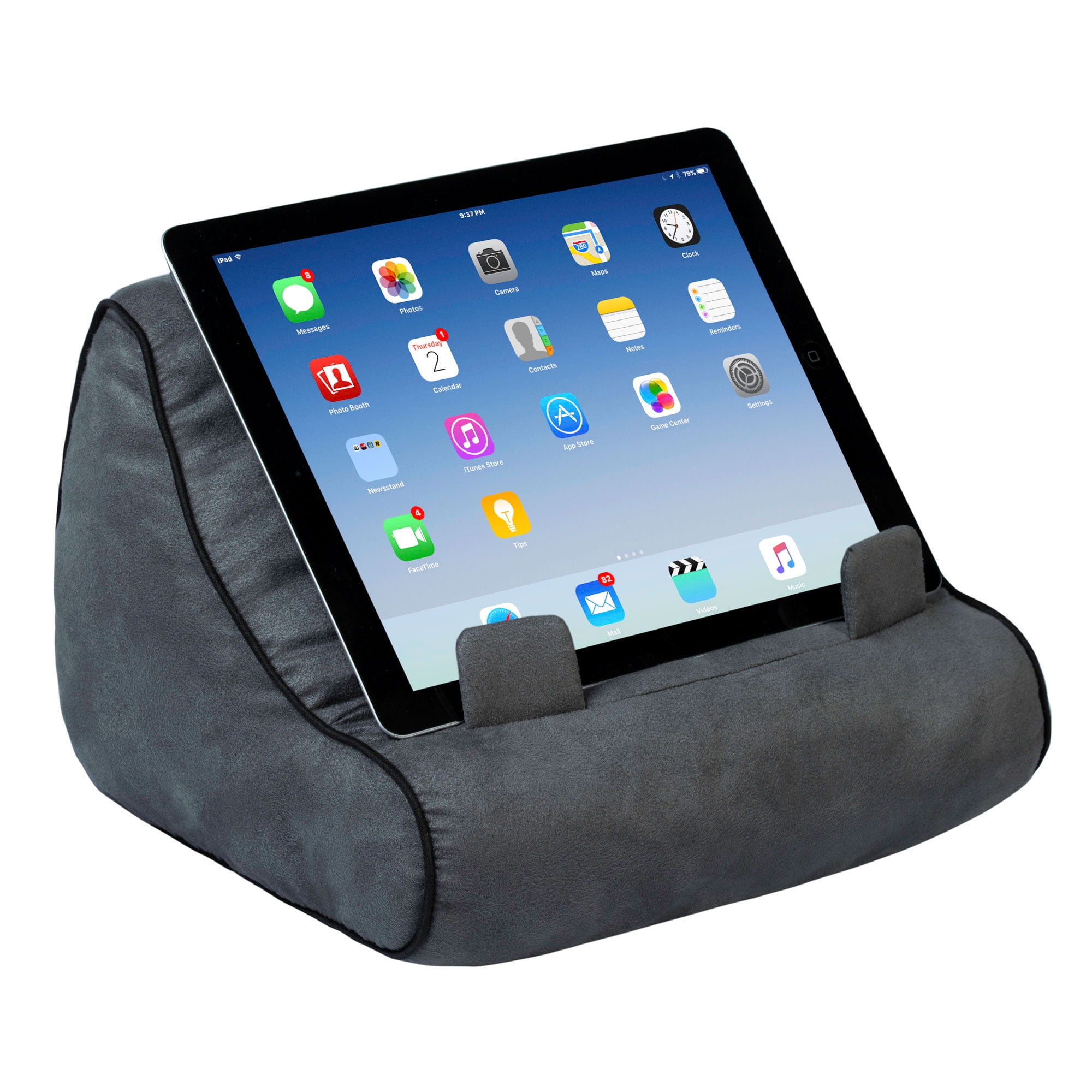 Book Couch ブックホルダー グレー　タブレットホルダークッション Thinking Gifts - Luxurious Plush Book Couch, Tablet/iPad Rest and