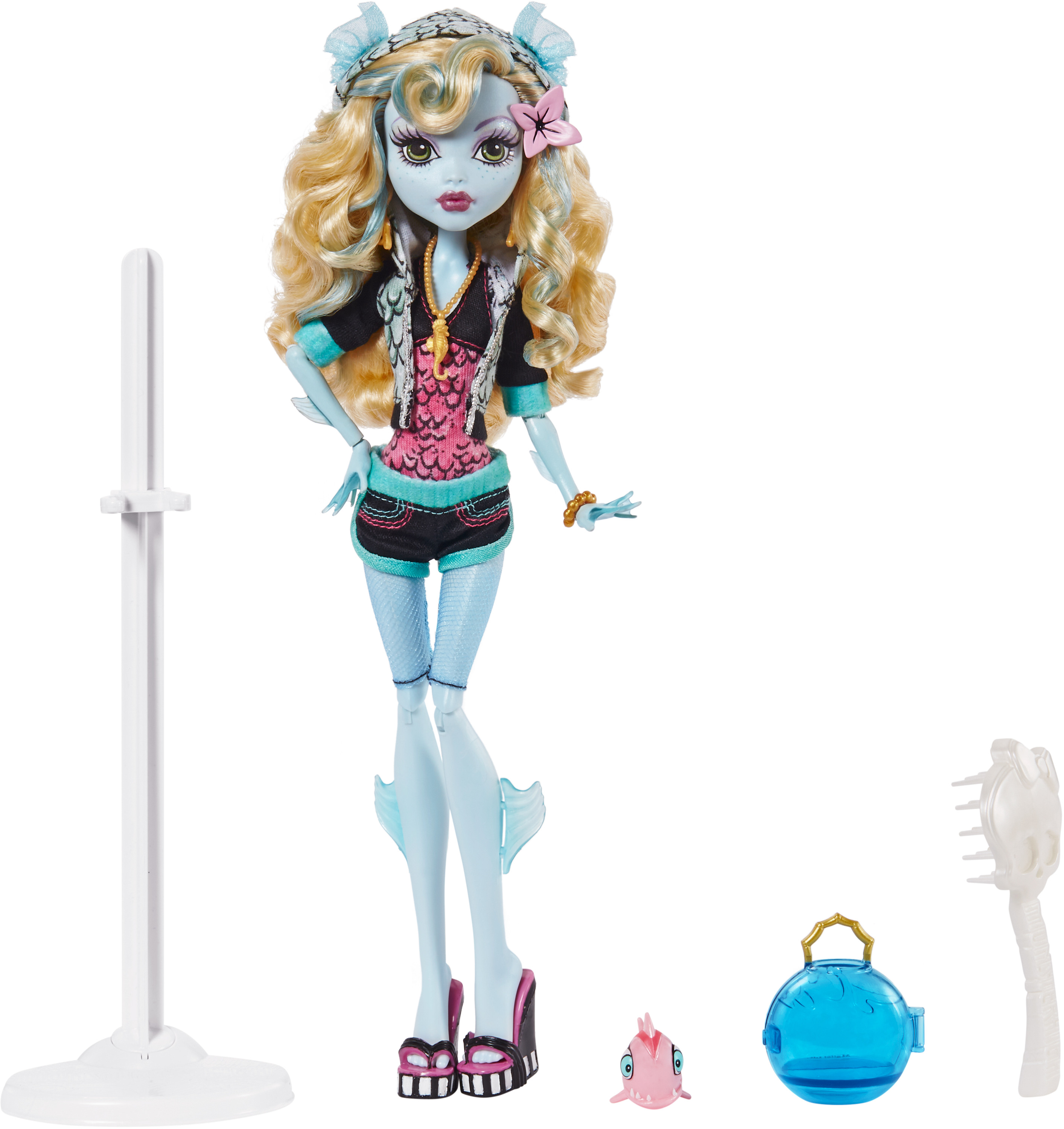Monster High Lagoona Blue Doll, Collectible Reproduction in Original Look with Diary & Doll Stand - image 5 of 6