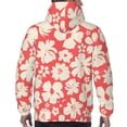 thumbnail image 7 of Kdxio Beige Flowers Print Mens Casual Hooded Collar Drawstring Hoodies Pullover Sweatshirts Casual Long Sleeve Shirts-X-Large, 7 of 7