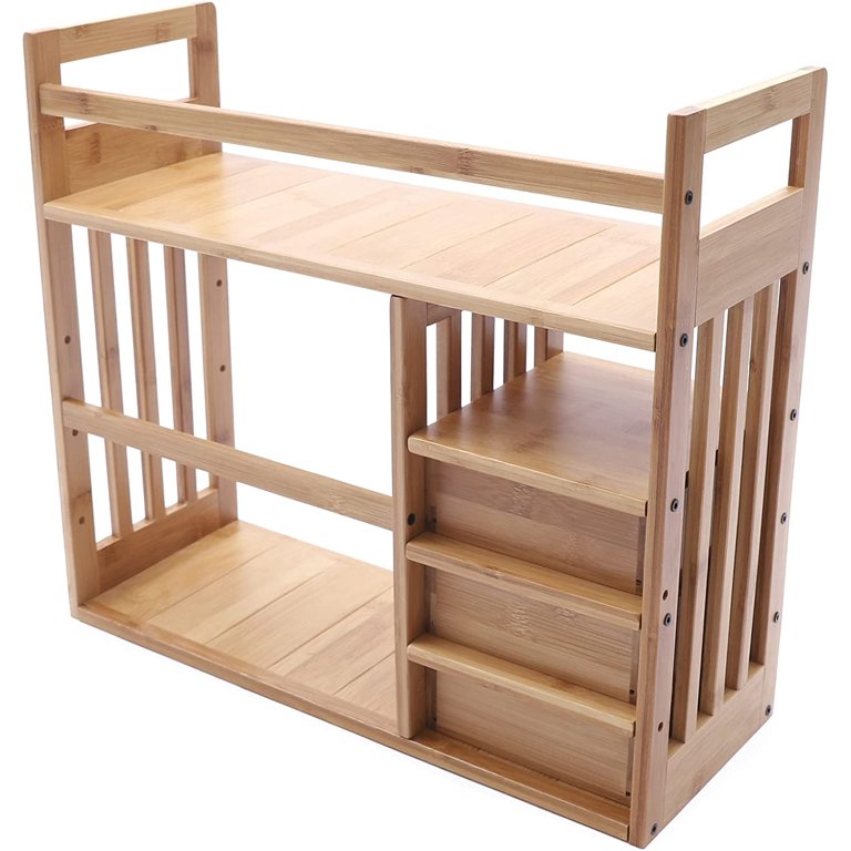 2 layer Portable Book Wooden Storage Shelf Desk Organizer - Temu