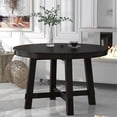 thumbnail image 5 of Aukfa Dining Table for 4-6, 42"-58" Extendable Round Kitchen Table with 16" Rustic Drop Leaf for Dining Room/Living Room, Espresso, 5 of 8