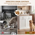 thumbnail image 4 of 15 Gallons Double Tilt-Out Trash Cabinet, Hidden Garbage Storage with Drawer & Diagonal Pattern for Kitchen & Living Room, White, 4 of 8