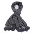 thumbnail image 2 of Mikilon Womens Scarf Winter Solid Color Velvet Thicken Warm Scarf Outdoor Fashion Puffball Decoration Fringe Scarf, 2 of 4