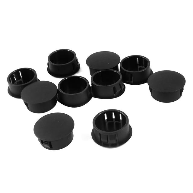 Cubierta de botón de bloqueo de tipo de inserción de plástico negro de 10 piezas, diámetro de 22 mm, 22 mm x 26 mm x 11 mm