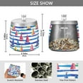 thumbnail image 2 of Yayeee Ashtray with Lid for Cigarette Smokeless Stainless Steel Home Ash Holder, Blue Hand Drawn Sailboats, 2 of 7