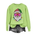 thumbnail image 2 of Juebong Holiday Funny Graphic Tops for Women Family Christmas Tree Santa Lights Print Pullover Crewneck Long Sleeve Shirts Lightweight Matching Sweatshirt, 2 of 5