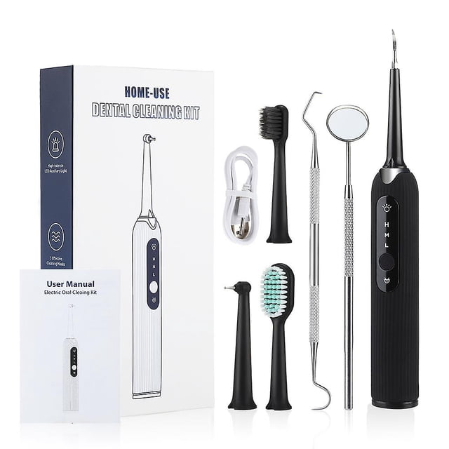 Kits dentales, limpiador de dientes eléctrico portátil con LED, limpiador de piedra, dispositivo de limpieza de dientes de acero inoxidable, dispositivo de belleza dental oso de fresa Electrónica
