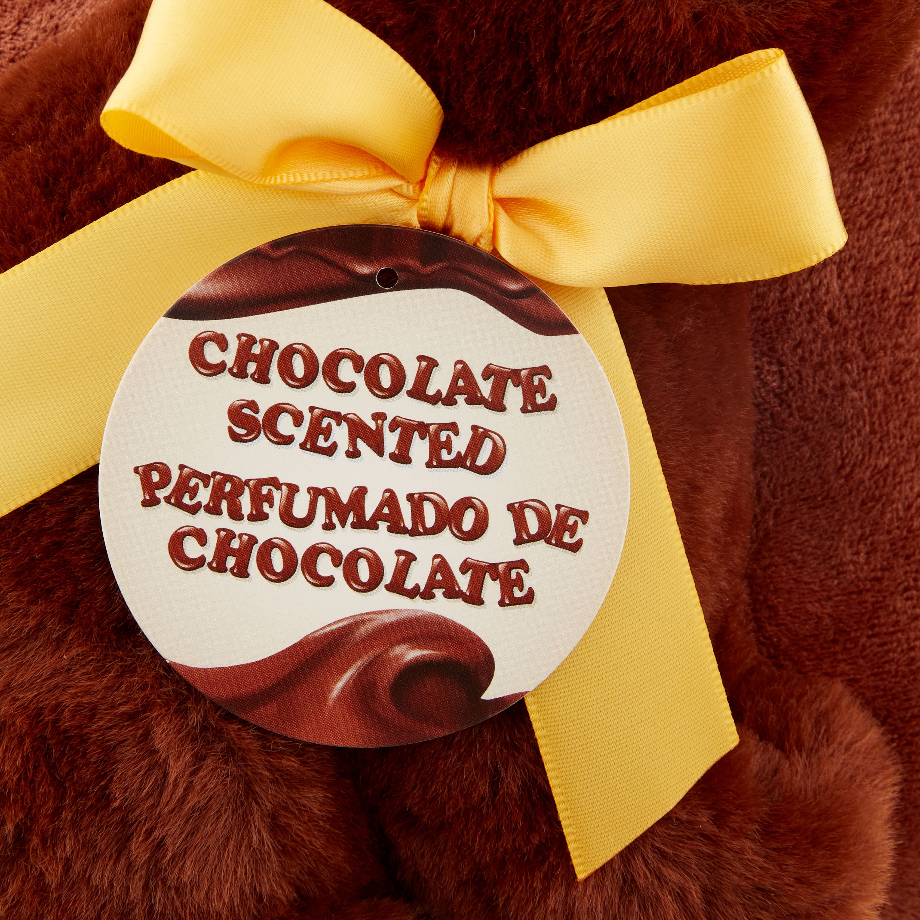 Easter Chocolate Scented Brown Plush Bunny Basket, 10 in x 11 in