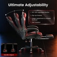 thumbnail image 3 of Massage Gaming Chair, Seenda Video Game Chair with Footrest and Lumbar Support, Ergonomic Computer Chair Height Adjustable with Swivel Seat and Headrest, Red, 3 of 10