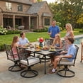 thumbnail image 6 of Sour Citrus Swivel Patio Dining Chairs with Cushions, Textilene Fabric Outdoor Dining Chairs Set of 2 for Garden, Backyard, 6 of 7