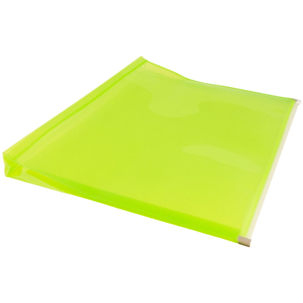 JAM Paper Plastic Envelopes with Zip Closure, Letter Booklet, 9 3/4 x 13, Lime Green, 3/Pack