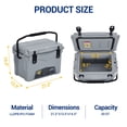 thumbnail image 4 of Garvee Rolling Hard Cooler with Wheels – 20 Quart Portable Beer Keg Refrigerator – 5-Day Ice Retention, Lockable Lid, Injection Molded for Camping, Beach, BBQ, Fishing – Cool Gray, 4 of 7