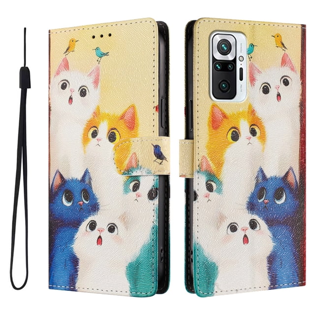 FOXDOCK Funda Tipo Cartera para Xiaomi Redmi Note 10 Pro 4G con Soporte y Correa – Diseño de Patrones Lindos