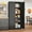 Black, variant on Polup 71" Height Metal White Storage Cabinet, Modern Tall Steel Pantry Cupboard with 2 Doors and Adjustable Shelves for Kitchen Garage and Home