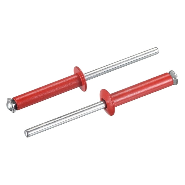 Unique Bargains 5mm x 25mm Aluminum Open End Flat Round Head Blind Rivets, Red 25 Pack