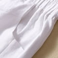thumbnail image 3 of Tittly Shorts for Women Lounge Pants Women Women Summer Cotton Linen Shorts Elastic Waist Shorts Casual Wide Leg Loose Lightweight Short Pants Comfy Pants Women Flowy Shorts for Women White XL, 3 of 5