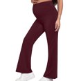 thumbnail image 2 of Edvintorg Maternity Pants Fashion Solid Color High Waist Belly Support Slim Flared Pants Casual Maternity Yoga Pants Cotton for Pregnant Women, 2 of 3