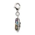 thumbnail image 2 of Shey Couture QTC464 14K Gold Sterling Silver Antiqued Multi Gemstone Flower with Lobster Clasp Charm, 2 of 3