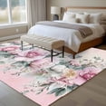 thumbnail image 4 of 5'x8' Area Rugs, Pink Roses Floral Indoor Outdoor Area Rug for Living Room Bedroom, Vintage Romance Botanical Flowers Washable Bathroom Rugs Kitchen Floor Carpet Mats Home Decor Aesthetic, 4 of 8