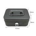 thumbnail image 4 of Pozyie Locking Steel Mini Cash Box with Removable Coin Tray and Key Lock for Kids,4.92" x 3.74" x 2.39",Grey, 4 of 7