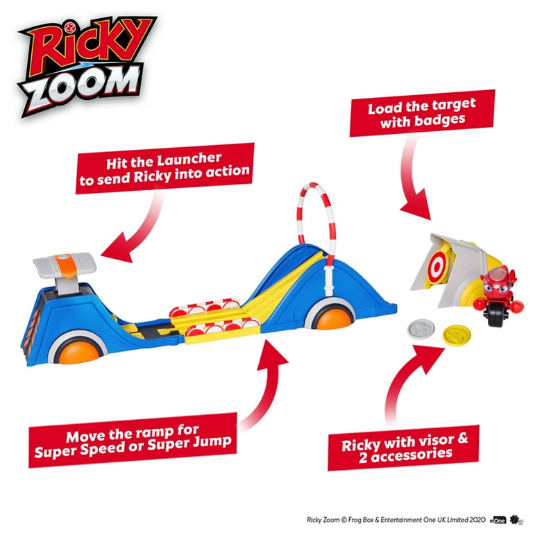 Ricky Zoom Speed & Stunt Playset featuring Ricky with 2 Rescue