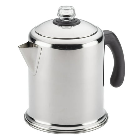 Farberware Classic Stainless 12 Cup Steel Yosemite Stovetop Coffee Percolator, Stainless Steel