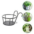 thumbnail image 2 of WRISTBIQUE Railing Flower Pot Holder Metal Black for Plant Lovers 1 Pair 8.65X7.47X6.68in, 2 of 8