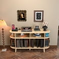 thumbnail image 6 of Large Record Player Stand, Turntable Stand with Charging Station & USB Ports, Record Storage Cabinet, 6 of 7