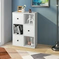 thumbnail image 4 of Costway 6-Cube Bookcase Storage Organizer with 3 Open Cubes 3 Drawers for Home Office White, 4 of 10