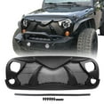 thumbnail image 2 of Ikon Motorsports Compatible with 07-18 Wrangler JK Matte Black Front Hood Grille Bumper Guard Insert Cover 2007 2008 2009 2010 2011 2012 2013 2014 2015 2016 2017, 2 of 7